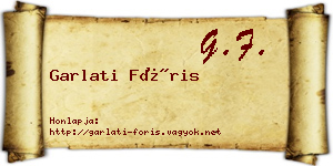 Garlati Fóris névjegykártya